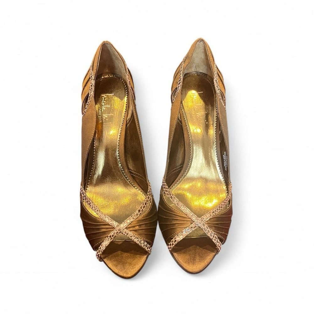 Elegant Bronze Satin Heels